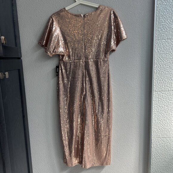 NWT Express Gold Sequin Dress Size XS - Picture 2 of 5
